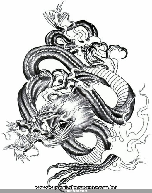 Tatuagens de dragão nas costas (24)