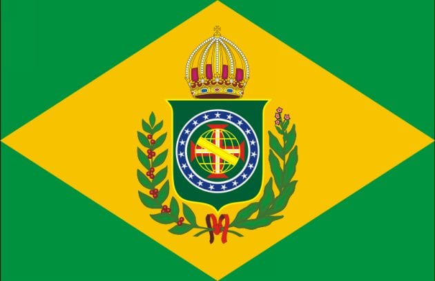 Bandeira do Império do Brasil durante o Primeiro Reinado.