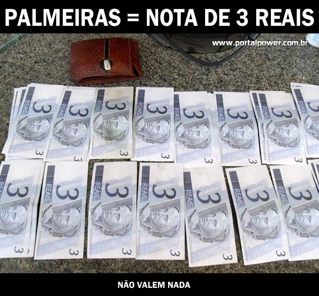 Palmeiras igual nota de 3 reais