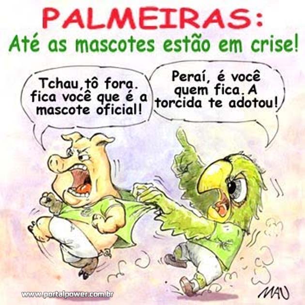 Mascotes Palmeiras brigando