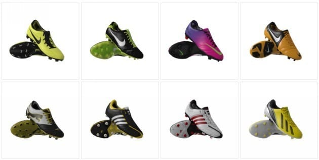 kits de chuteiras da Adidas, Nike e Puma para Fifa 13