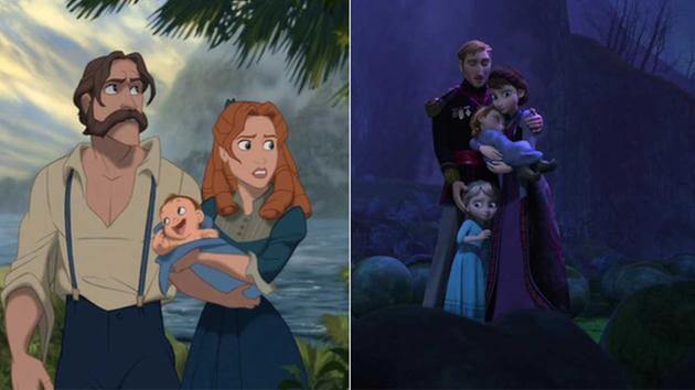 Familias-Tarzan-Elsa-Anna-Frozen