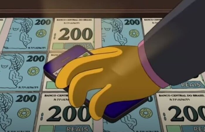 Nota de 200 reais Simpsons