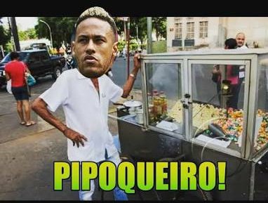Neymar vendendo pipoca