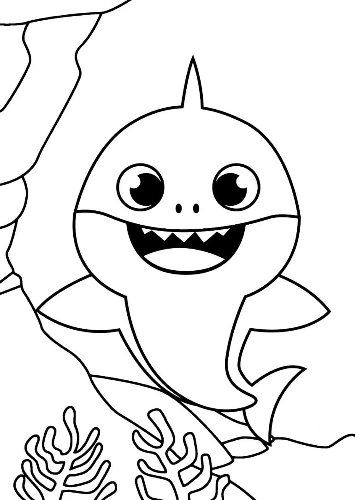 Desenho do Baby Shark para colorir