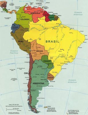 Mapa america do sul com brasil