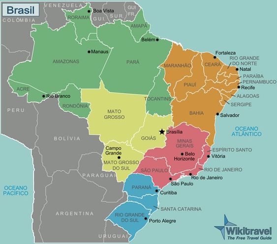 Mapa do Brasil e Capitais