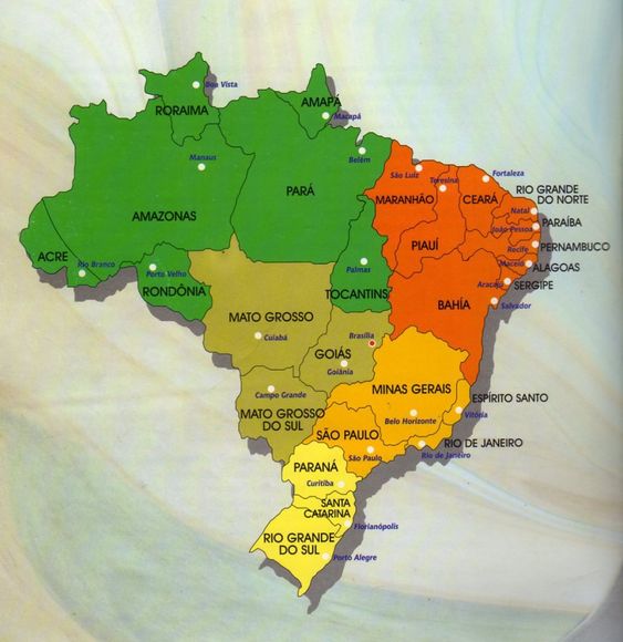 Mapa do Brasil e Capitais