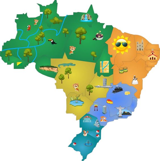 Mapa dos Climas e custumes dos estados Brasileiros