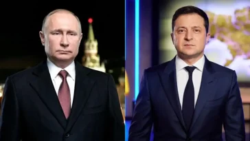 Presidente Putin e Presidente da Ucrania Volodymyr Zelensky