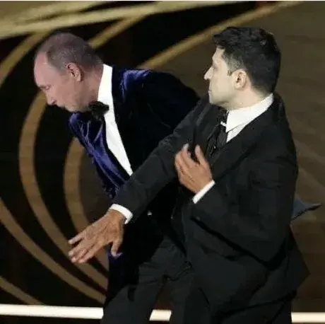 Putin levando tapa na cara Meme Will Smith