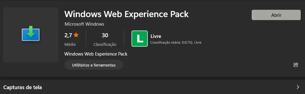 windows web experience pack