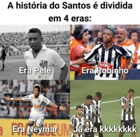A história do Santos é dividida em 4 Eras