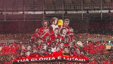Mosaico com os maiores idolos do Flamengo