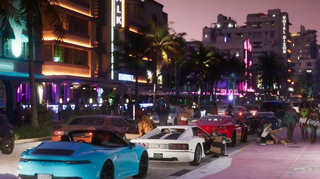 Muita gente em GTA 6 Foto da noite e carros